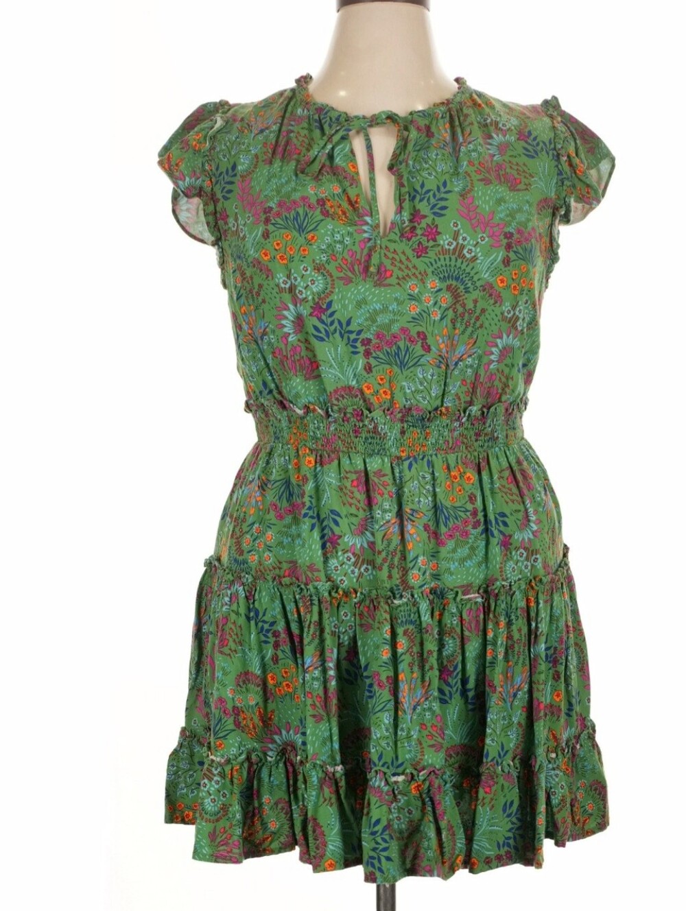 Baltic Born Green Floral Ruffled Dress | Size XL